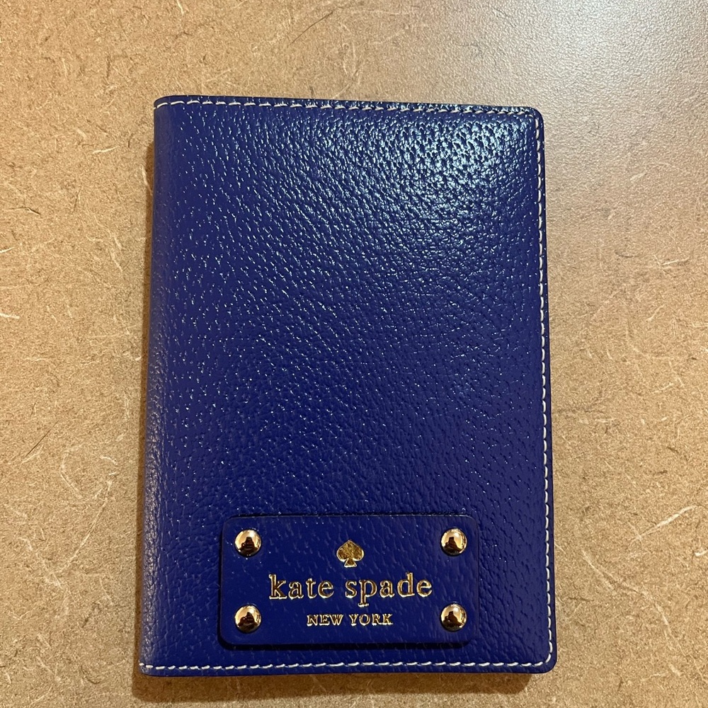 Kate Spade Royal Blue Leather Passport Cover